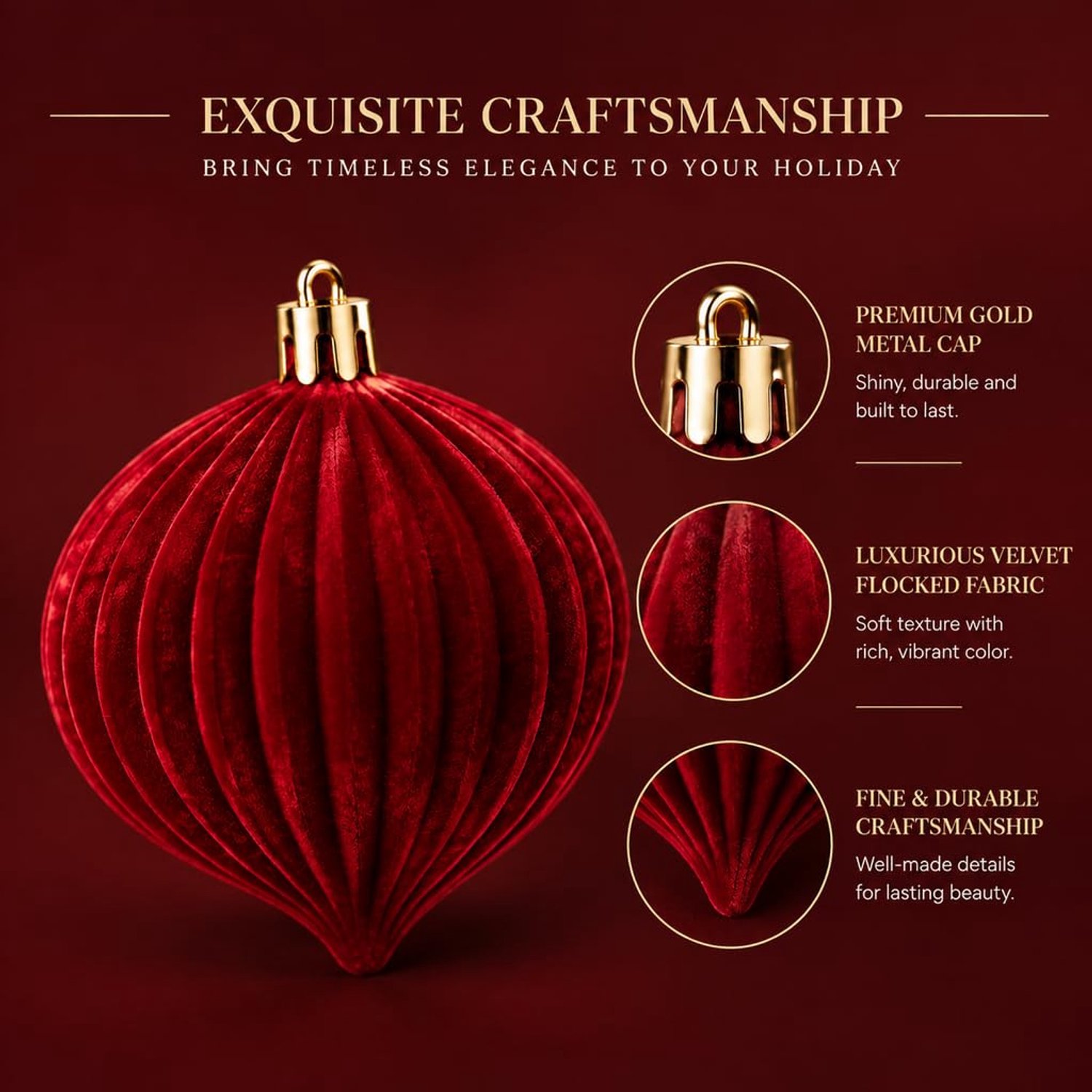 Kerstboomversiering - Kerstornamenten - Fluwelen Kerstballen - Kersthangers Set - Kerstboom Woonkamer - 28 Stuks 15 Vormen - Bordeauxrood – foto 6