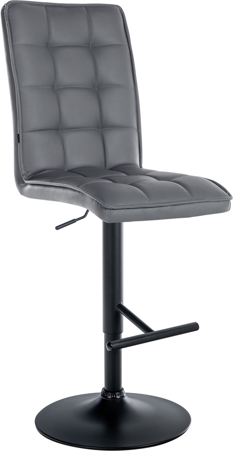 Luxe Comfort Barkruk - Verstelbaar - Kunstleer - Grijs zwart/grijs