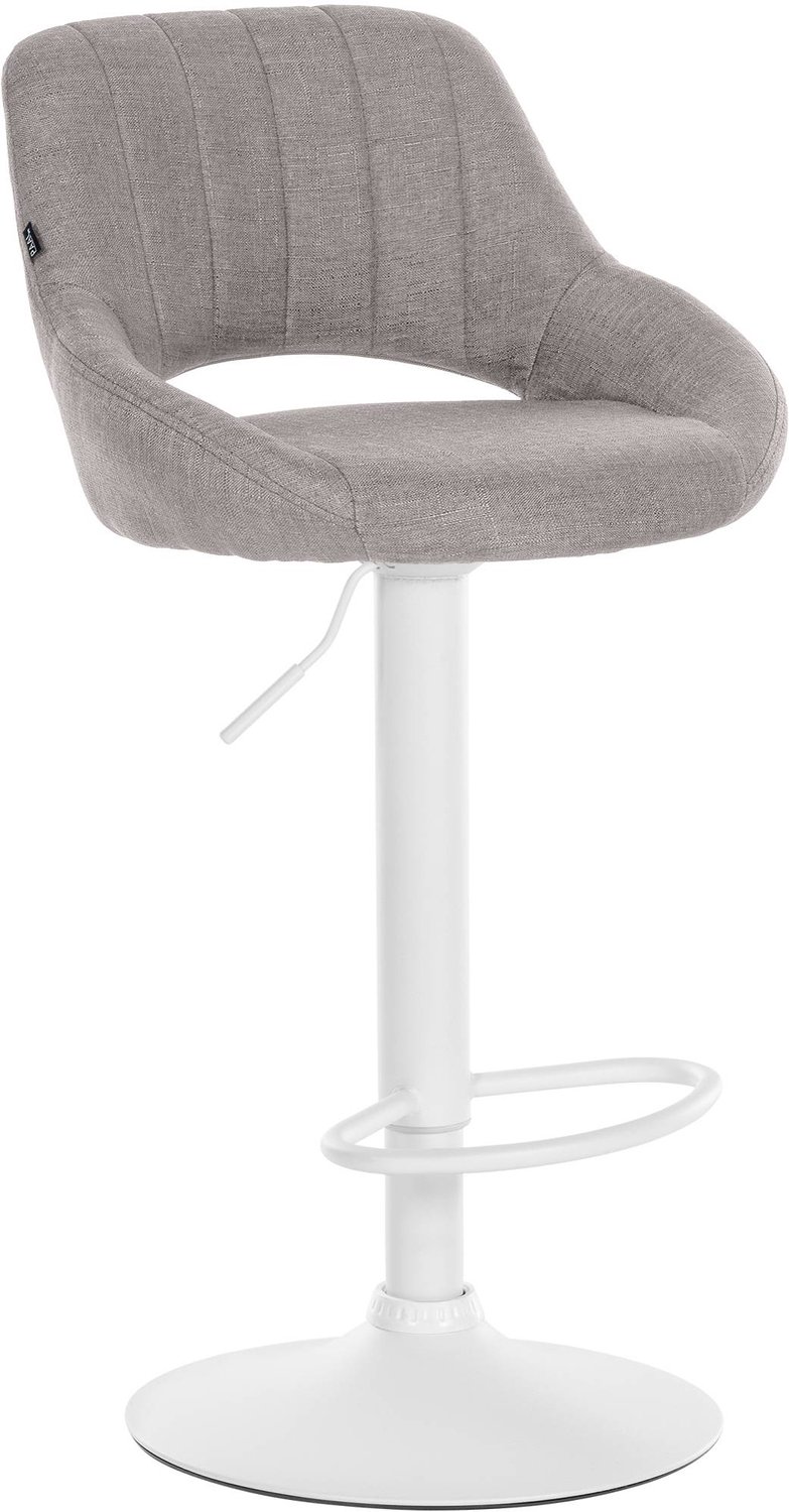 Luxe Comfort Barkruk - Verstelbaar - Stof - Grijs wit/grijs