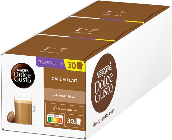 Nescafé Dolce Gusto capsules Café au Lait - 90 koffiecups voor 90 koppen koffie