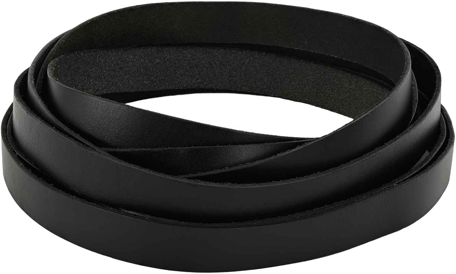 Leren riem, robuust knutselband, 1000 x 1,5 cm, zwart