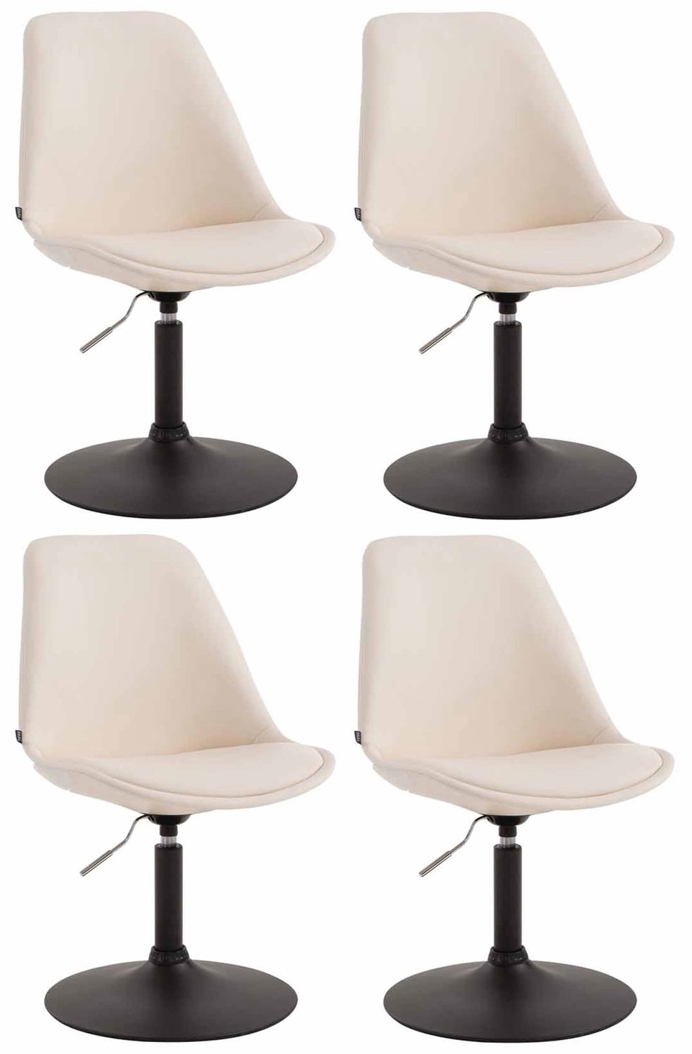 Luxe Comfort Eetkamerstoelen - Set van 4 - Verstelbaar - Kunstleer - Crème