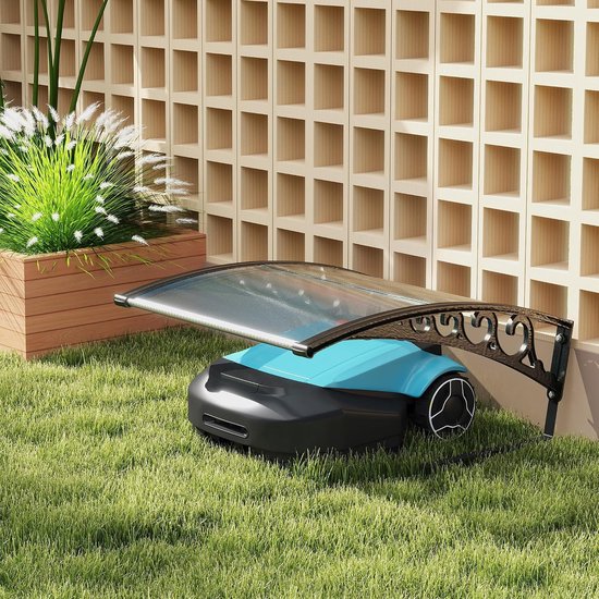 Afdekkingen voor grasmaaiers, 103 x 81 x 45 cm, garage dak voor robotmaaier, carport van polycarbonaat, regen- en uv-bescherming, garages voor robotmaaiers, overkapping — afbeelding 2