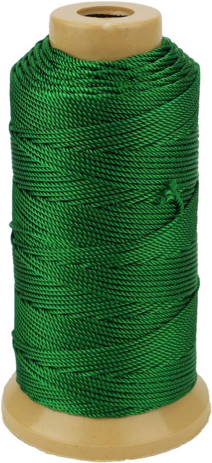Nylon Touwkoord voor Tuinieren Markering van Doe-het-zelfprojecten Crafting Metselwerk (1,5 mm-328 voet, Groen)