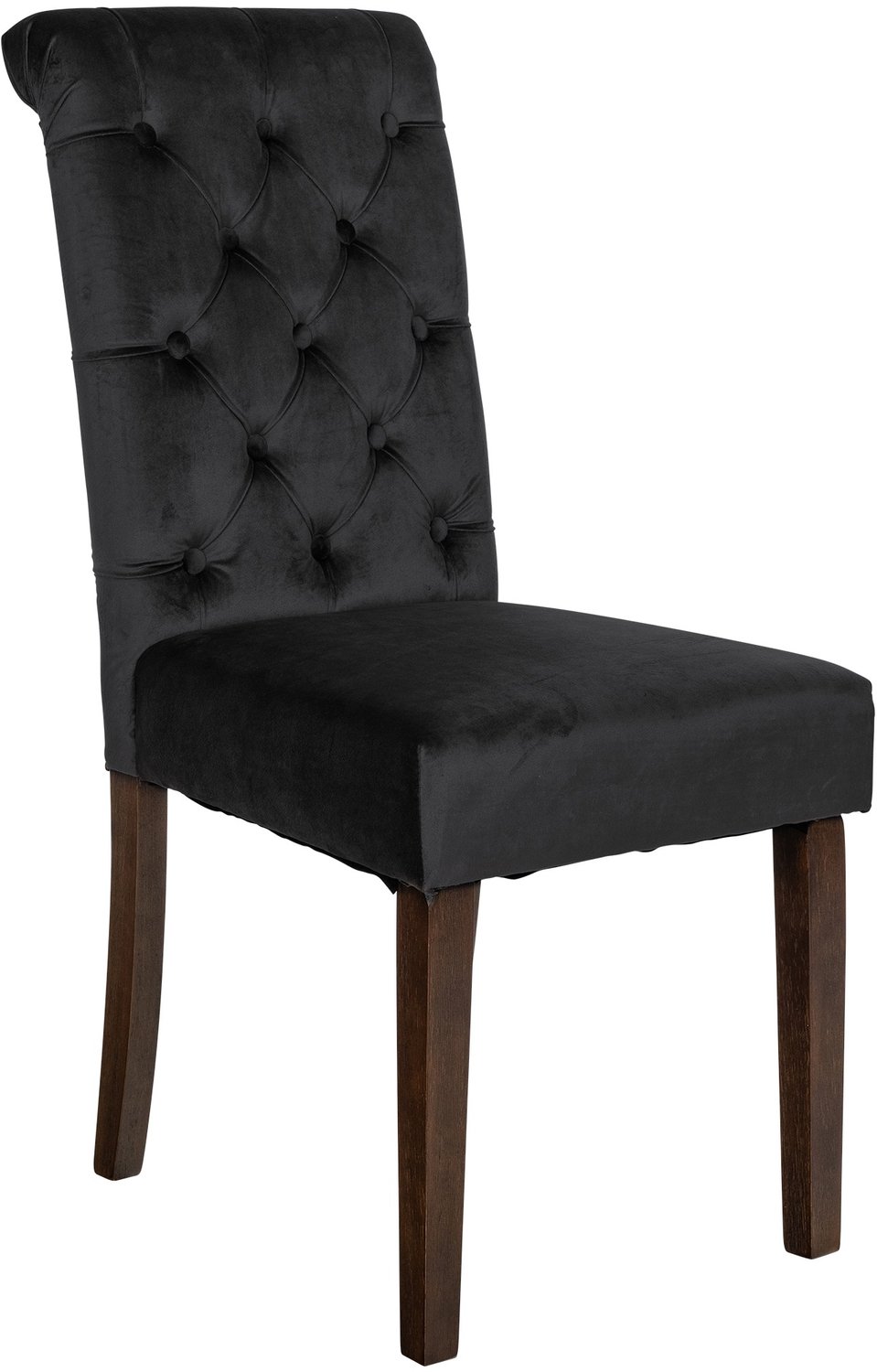 Luxe Comfort Eetkamerstoel - Fluweel - Zwart
