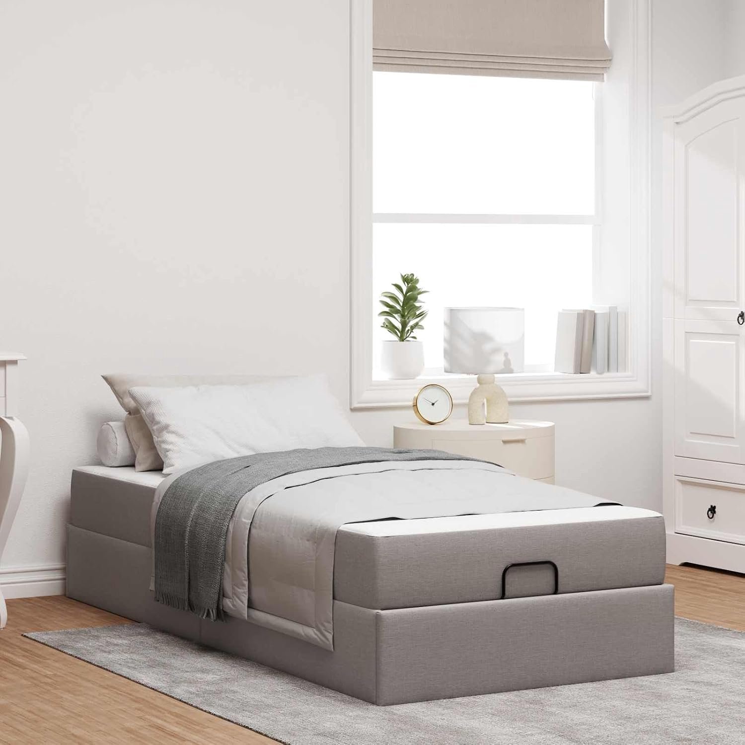 Matras met opberglades modern minimalistisch Taupe 80x200 cm