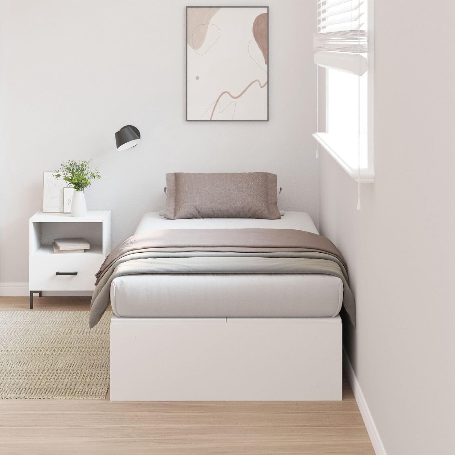 Zitplaatsen: Banken, Stoelen, Banken, Krukken, Ottomanen & Onderdelen,Opslag Bed Frame Wit 80x200 cm