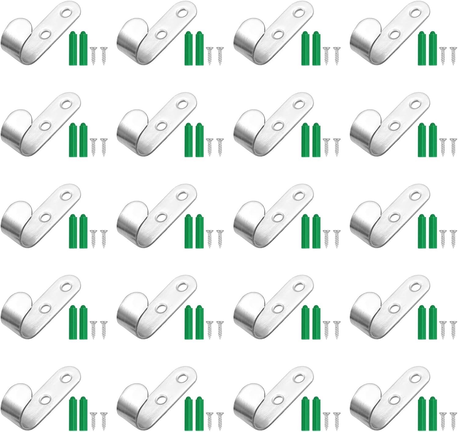 Set van 20 Net Haakjes voor Zeilen, 50 x 13 x 2,5 mm, Sterke Bevestigingshaken voor Aanhangwagens en Outdoor Gebruik