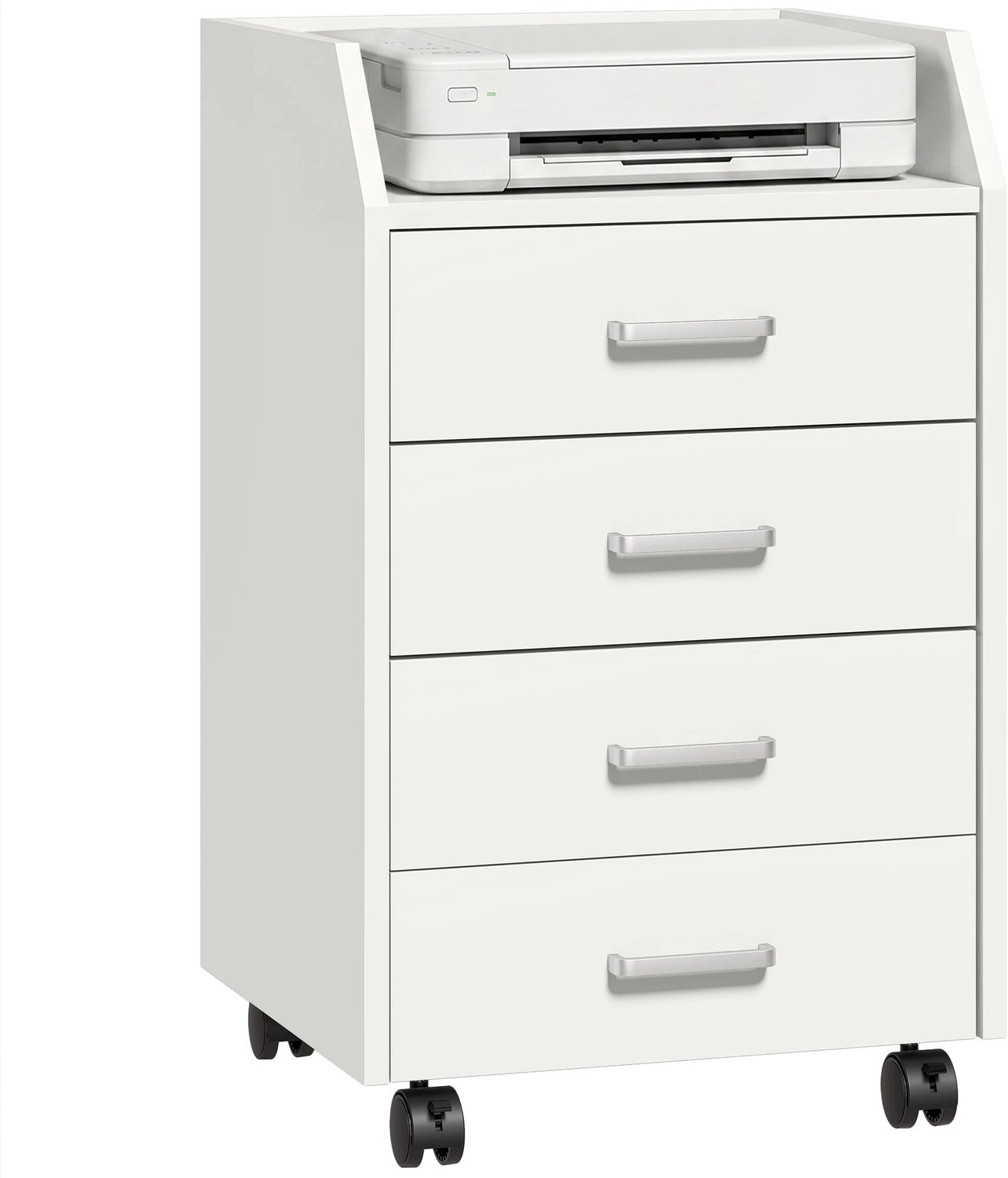 MokoHub Kantoorkast met 5 Lades - Verrijdbaar Archiefkastje op 4 Wielen - Ladekast voor Kantoor - 40x36x65 cm - Wit