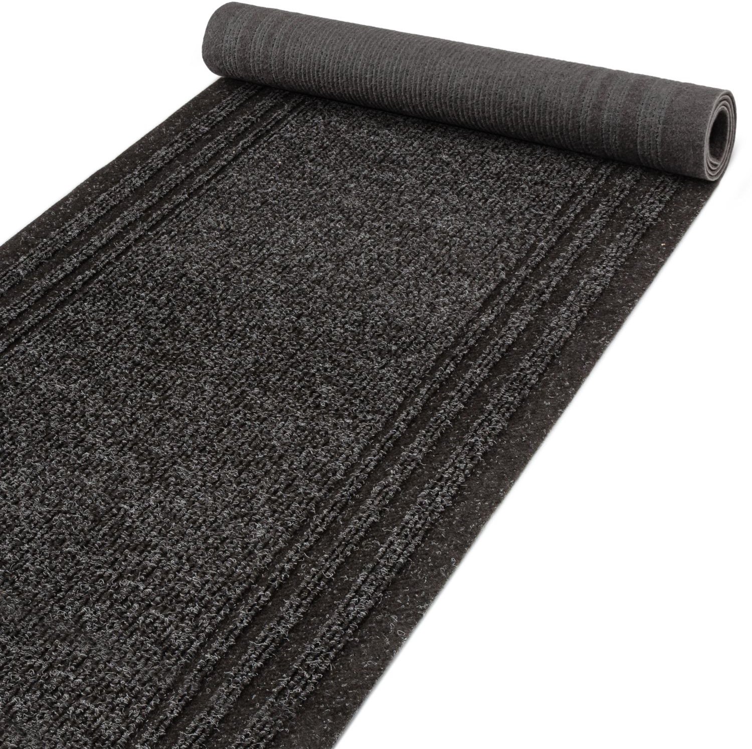 ANRO Loper Passat Antraciet 260x67cm – Schoonloopmat Gangloper Vuilvangmat Antislip Op Maat