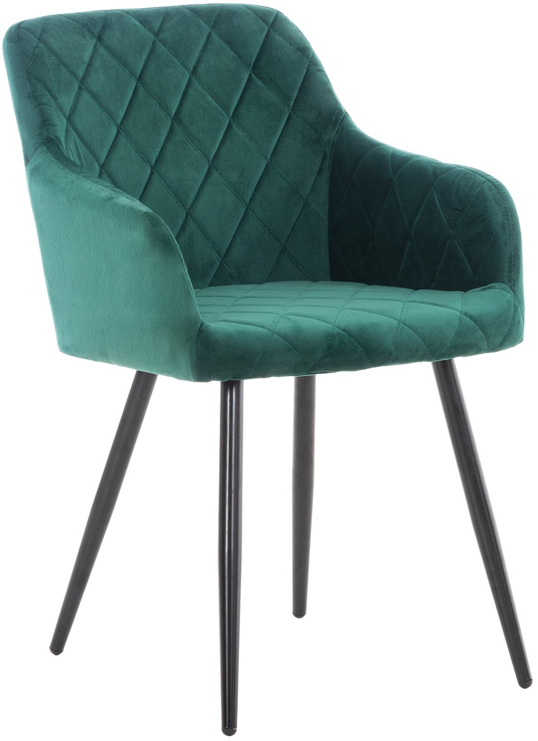 Luxe Comfort Eetkamerstoel - Met armleuningen - Fluweel - Groen