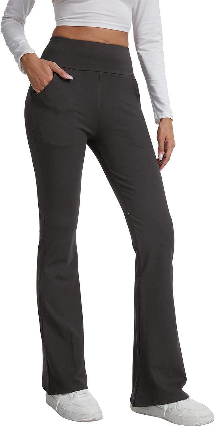 Yogabroek voor dames, gevoerd, uitlopende legging