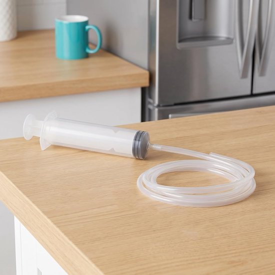 2 Sets Koelkast Afvoer Ontstopper Kit met Flexibele Borstel Buigbare Spuit Reiniging voor Fridge Drain Pipe Voorkomt Waterophoping Geurtjes Onderhoudsset — afbeelding 2