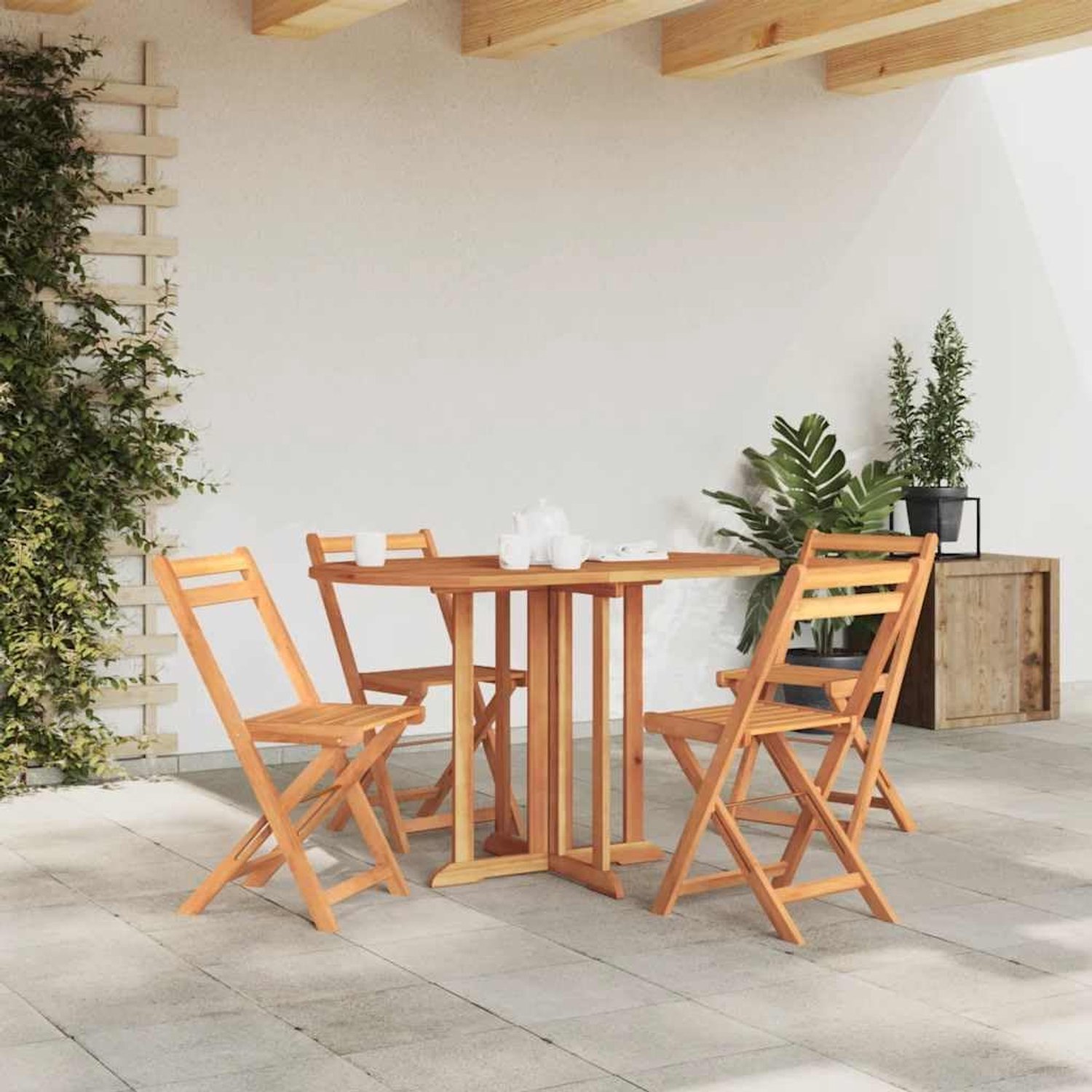 Tuintafel Butterfly van teak massief hout 120x70x75 cm opvouwbare eettafel voor terras tuin en binnen duurzaam weerbestendig