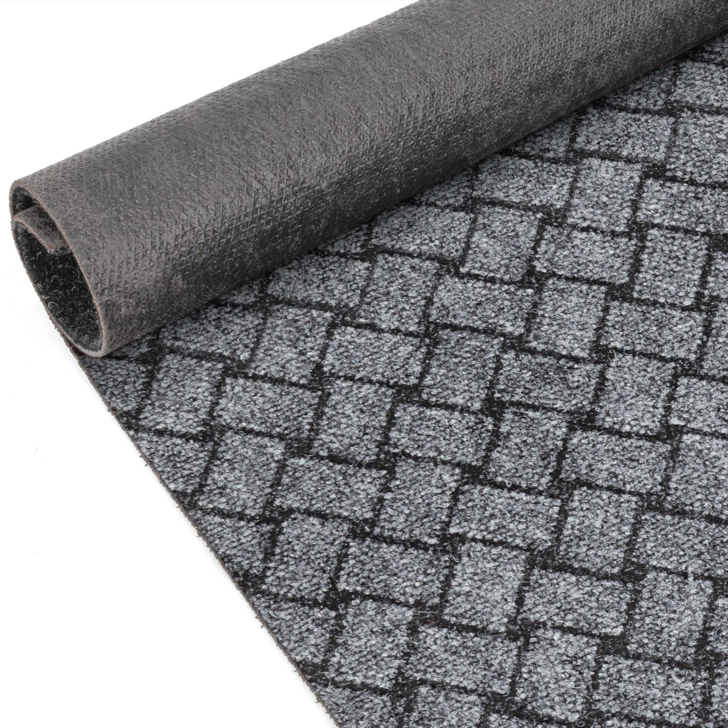 ANRO Loper Melbourne Grijs 450x100cm – Schoonloopmat Gangloper Vuilvangmat Antislip Op