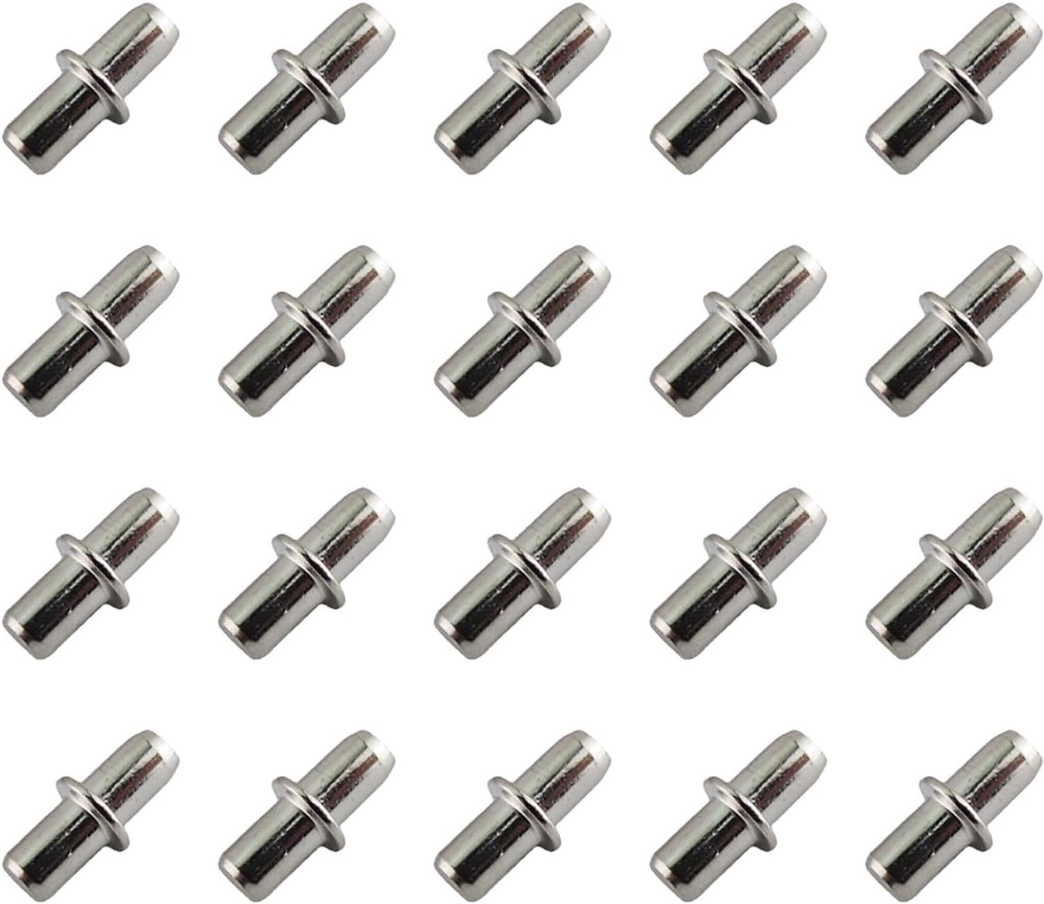 Set van 20 metalen plankenhouders voor meubels, kasten en boekenplanken - 5 mm dik, zilver