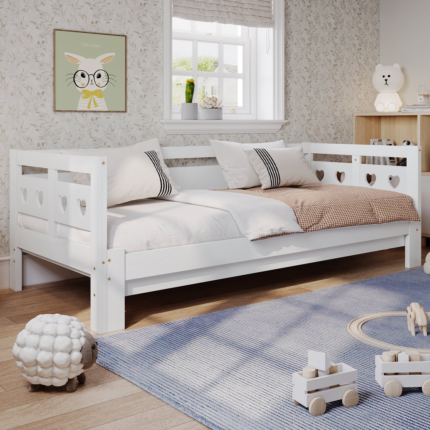 Uitschuifbare bedbank 90 x 190 cm - tweede slaapplaats - wit