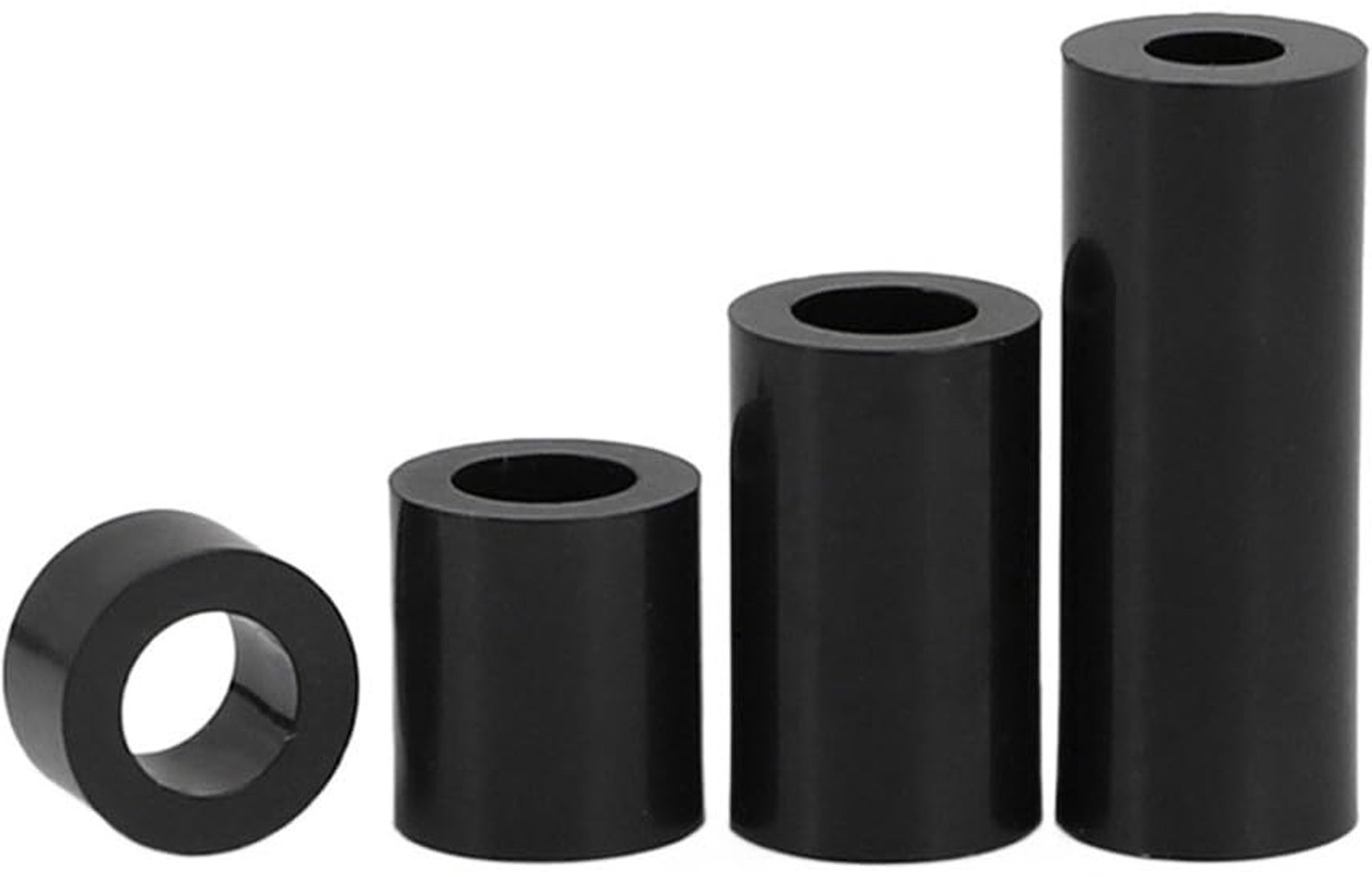 Kunststof Afstandsbusjes - Zwart Niet-Geschroefd ABS Ronde Isolator Afstandshuls Kolomafstandhouders voor Commerciële Huishoudelijke Schroefapparatuur M4.2×7×12mm (50 Stuks)