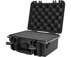 Harde koffer, 24,9 x 21,6 x 11,5 cm, camerakoffer, beschermende opbergdoos, transportkoffer, draagbare IP67-handkoffer, universele koffer, zwart, modern