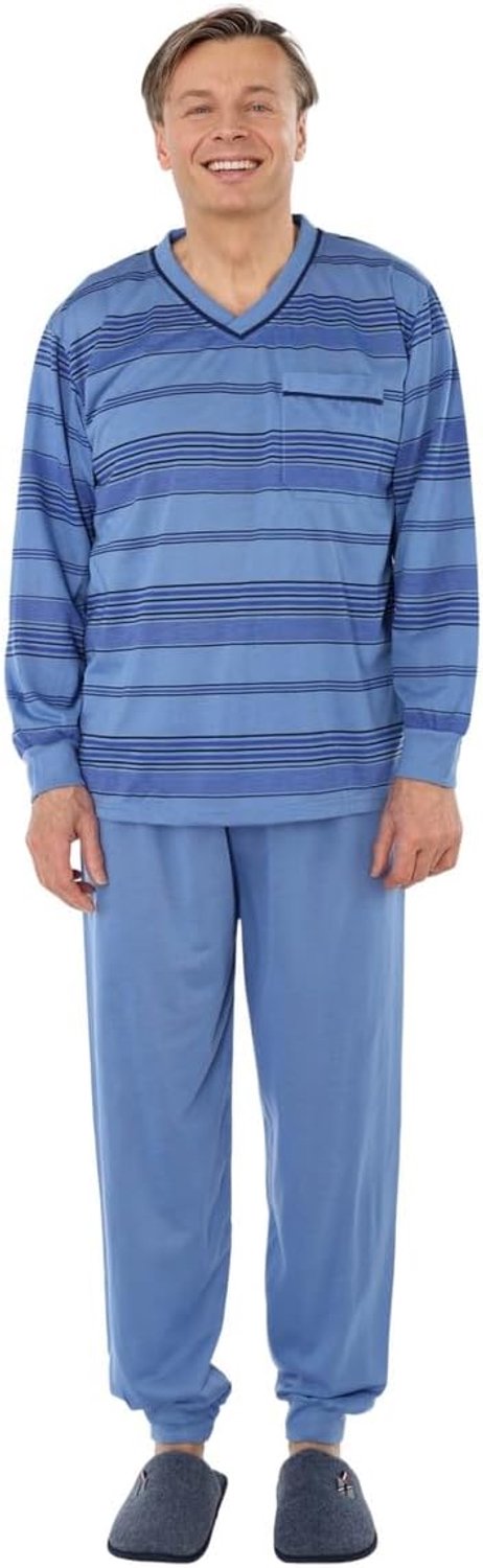 Pyjama voor heren, korte mouwen en lange mouwen, maat M tot XXXL