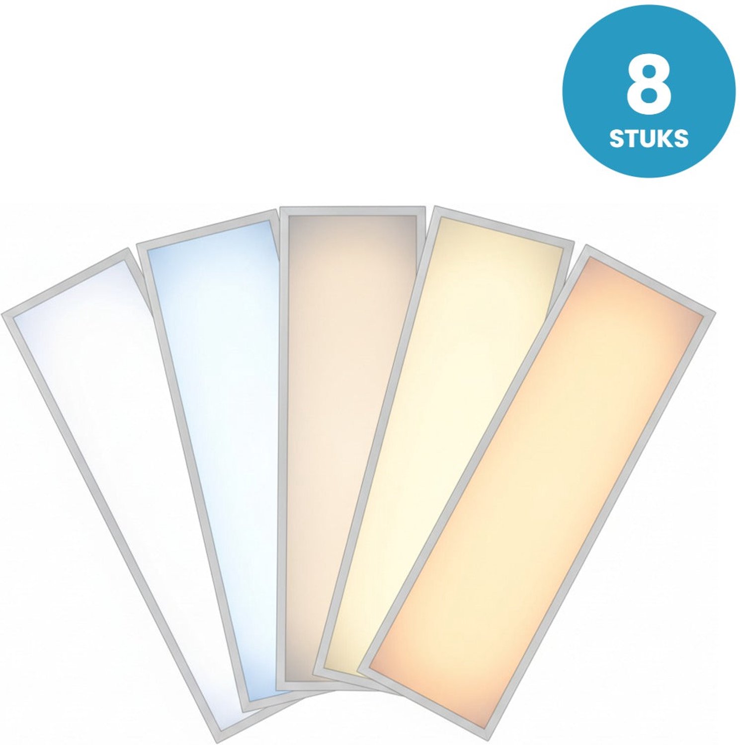 LED paneel 30x120 - 5CCT - 28W - 3640-3920 Lumen - UGR<19 - 3000K t/m 6000K - wit frame - 8 stuks - 5 jaar garantie