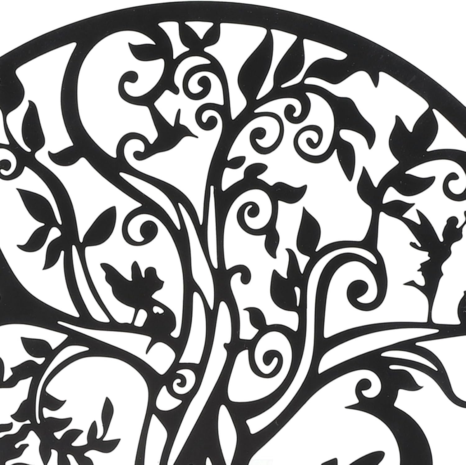 Aqxreight Levensboom Muurkunst, Ronde Metalen Wandsculptuur met Zwarte Afwerking, Binnen Buiten Decoratie voor Woonkamer, Slaapkamer, Kantoor, Ingang, Woondecoratie