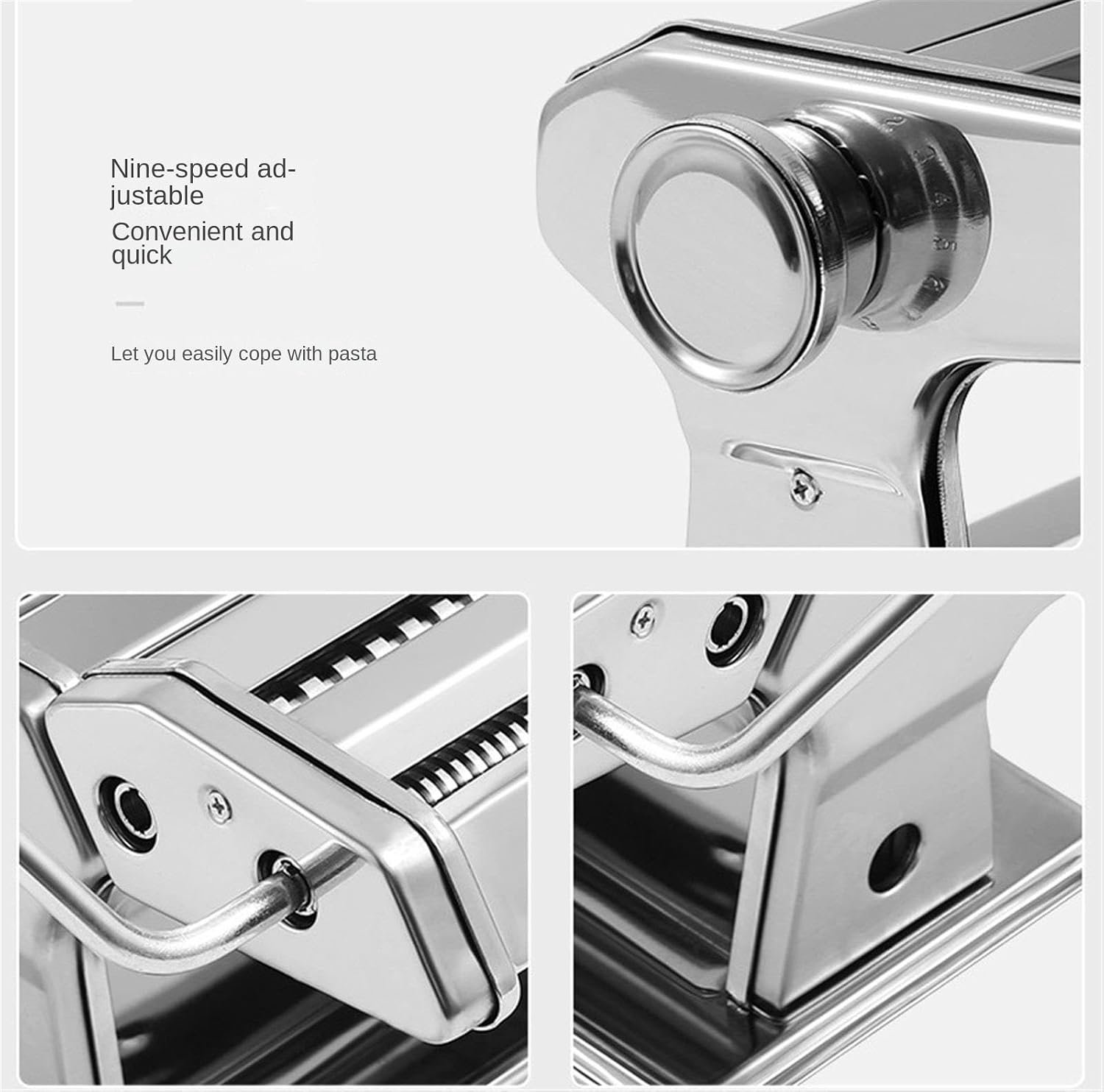 Handmatige Pasta Maker RVS Noodle Machine Met 9 Instelbare Dikte-instellingen Keukengerei
