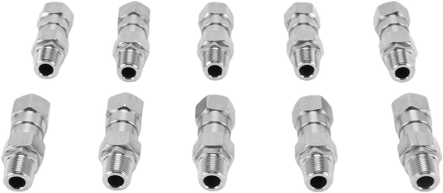 3/8 Inch NPT Hydraulische Slangkoppelingen, 10 Stuks RVS