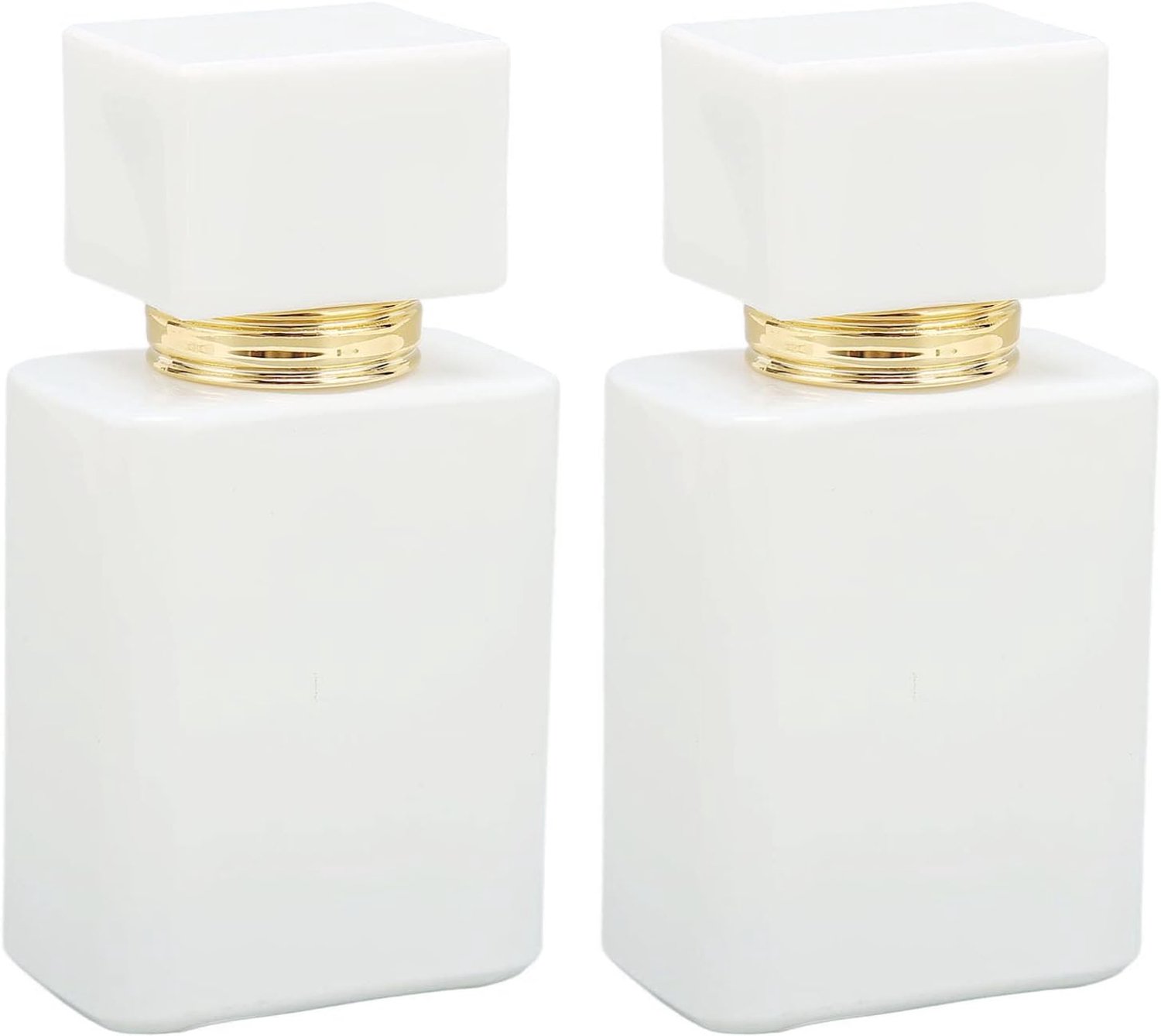 Glazen Parfumfles, Grote Capaciteit 30 Ml Hervulbare Lekvrije Parfumspuitfles, Glazen Parfumverstuiver met Gouden Mondstuk voor Reizen, Sportschool, Kantoor, Thuisgebruik, Witte Fles 2