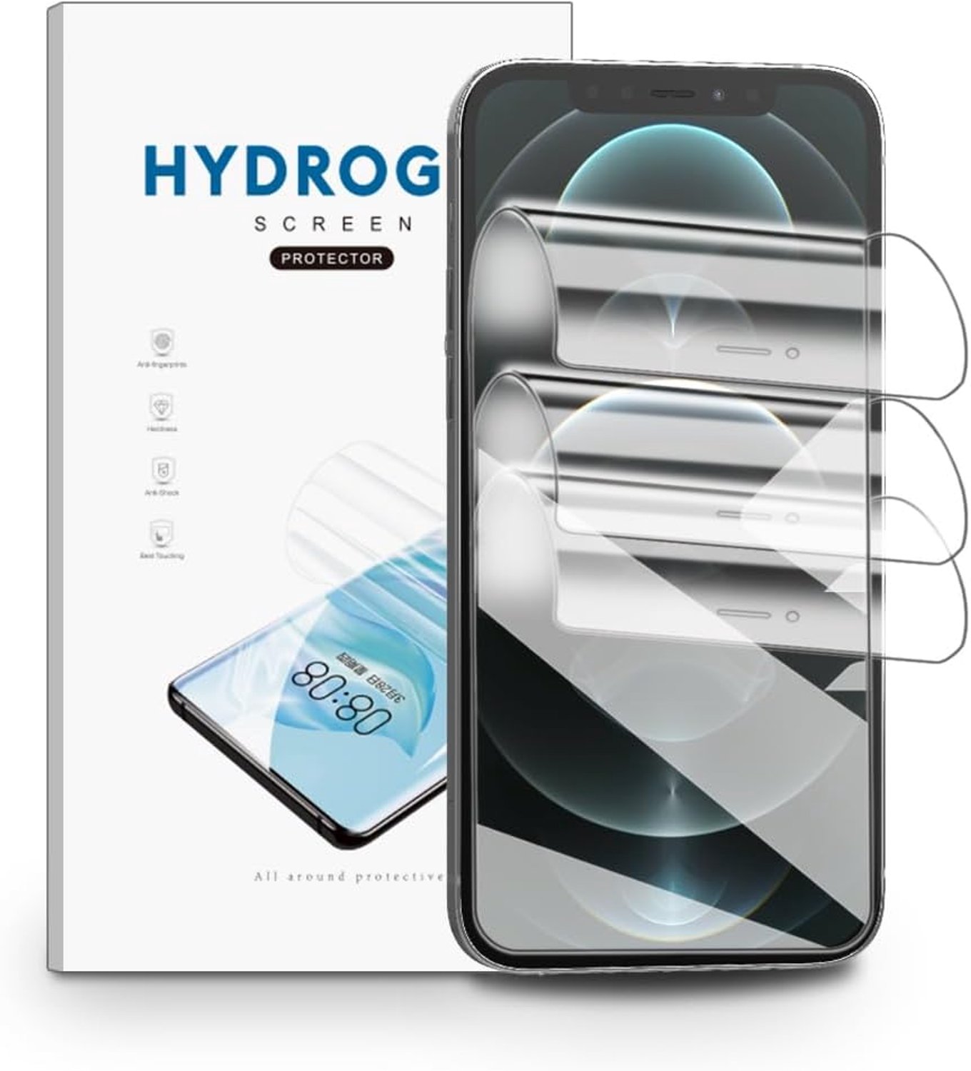 Schermprotector voor iPhone 12 Pro, 3 Stuks Schermbeveiliging Ultra Helder, TPU Flexibele Beschermende Zachte Film, Krasvast