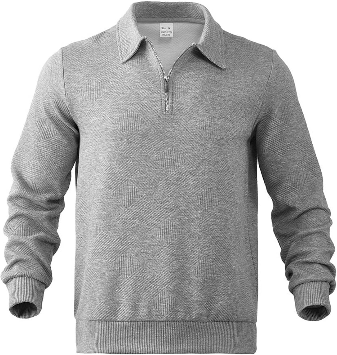 Sweatshirt voor heren met kwart ritssluiting, jacquard, trui, herfst, winter, lange mouwen, sweatshirt, casual, voor outdooractiviteiten en dagelijks gebruik