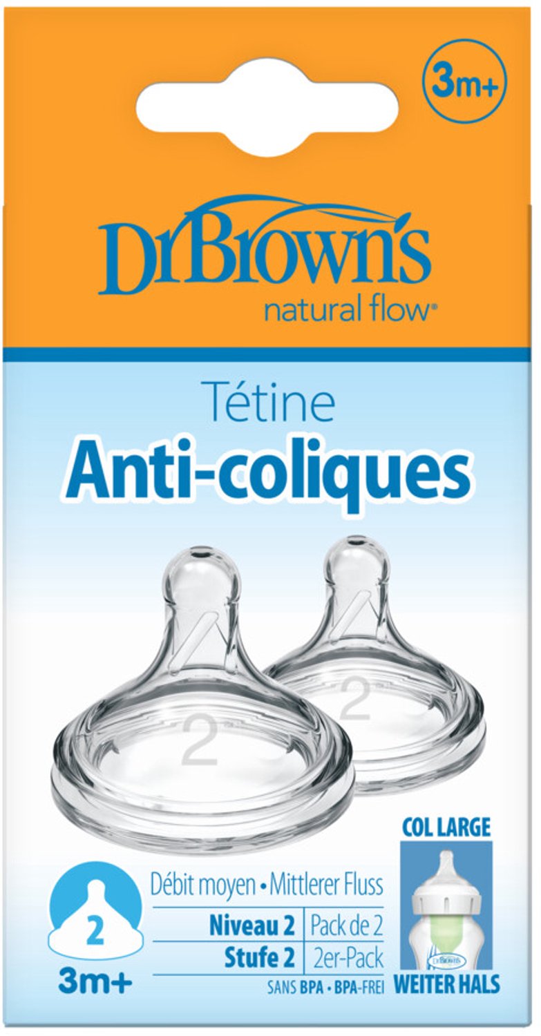 Dr. Brown's Options+ Flesspeen - Fase 2 - Brede halsfles - 2 stuks van Dr. Brown's — afbeelding 5
