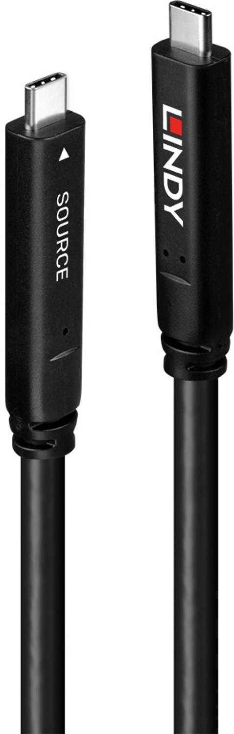 Lindy Câble USB-C Hybride Fibre Optique USB 3.2 Gen 1 15m