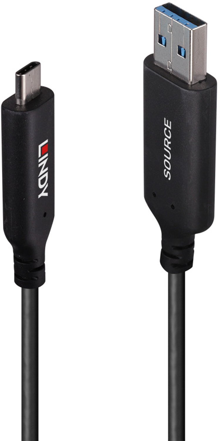 Lindy 43396 Câble USB USB-A vers USB-C 25m Noir