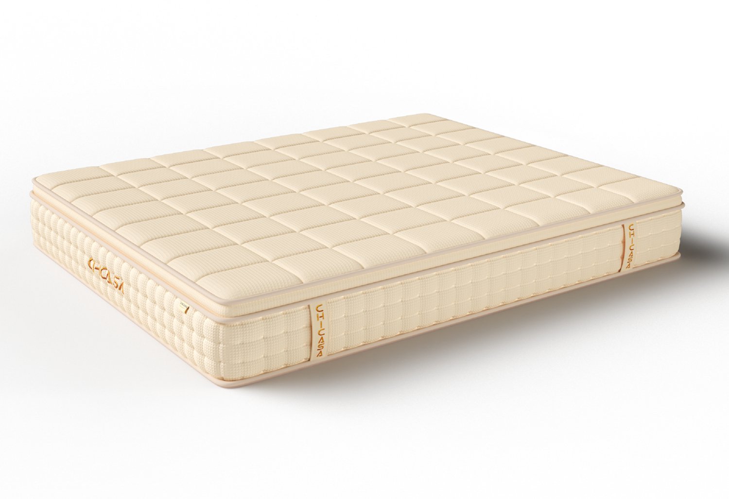 chicasa Matras 90x200x25 cm – Pocketveringmatras – H3 hardheid – Wafelstructuur – Eenzijdig – Oeko-Tex Geel