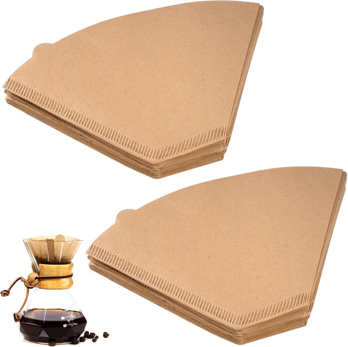 160 Stuks Koffiefilterpapier,4 U-Vormige Filters,Papieren Filterzakken