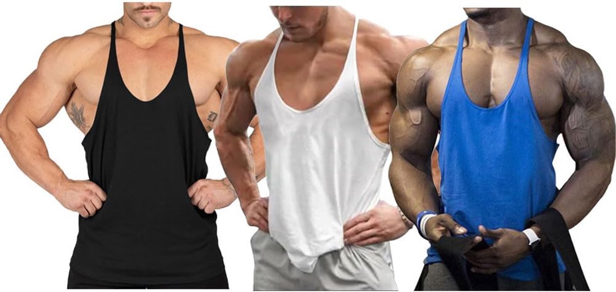 Spier Gym Stringer Tank Tops voor Workout Bodybuilding Sport Vest Racerback Katoen