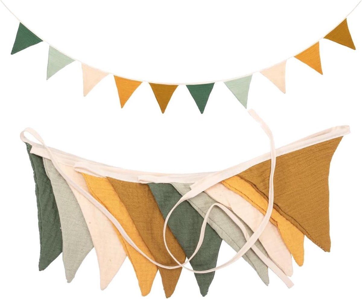 Wimpelketting voor kinderkamer, decoratie voor jongens, babykamer, decoratie, slinger, stof, wanddecoratie, huisbed, vlaggetjesslinger, decoratie voor meisjes en jongens, hangende mousseline kamer