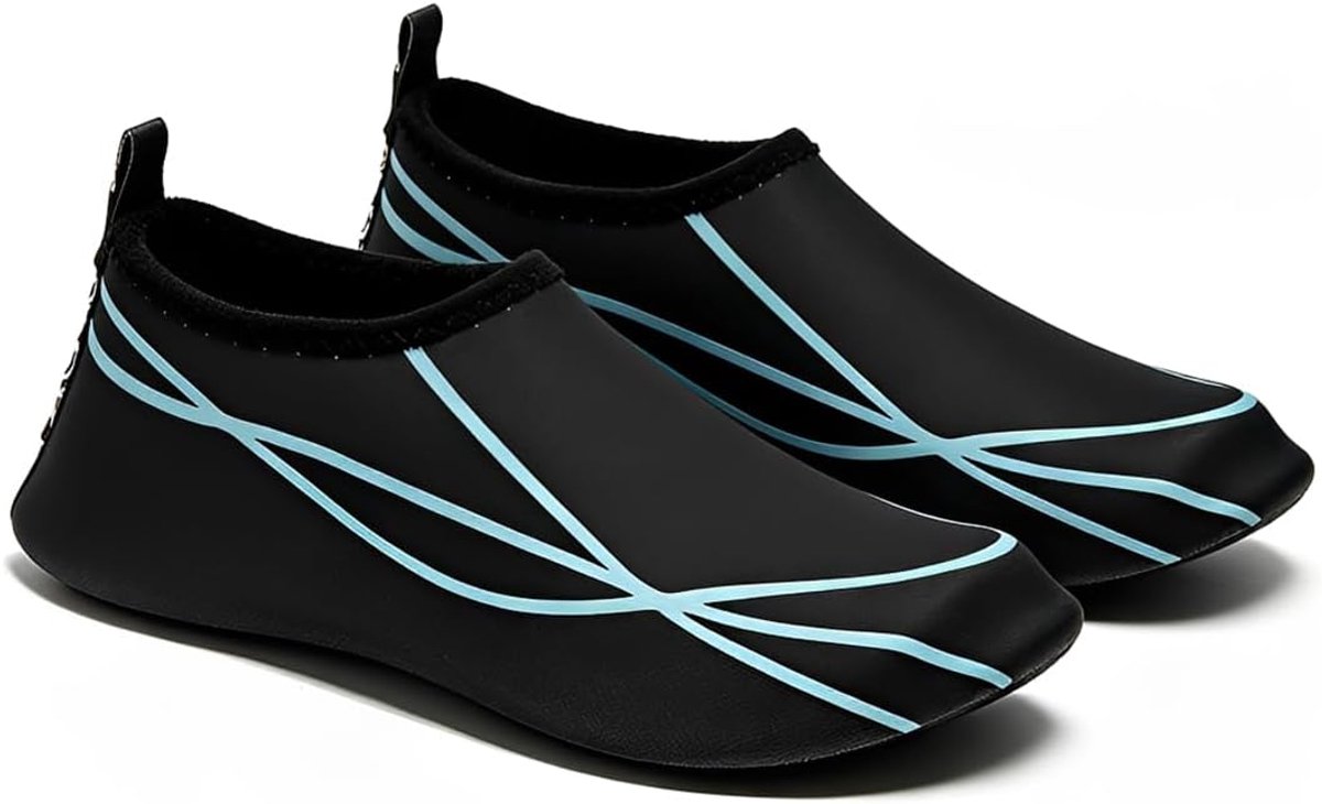 Waterschoenen heren dames zwart groen waterschoenen blote voeten sneldrogend antislip maat 43 EU voor zee strand snorkelen