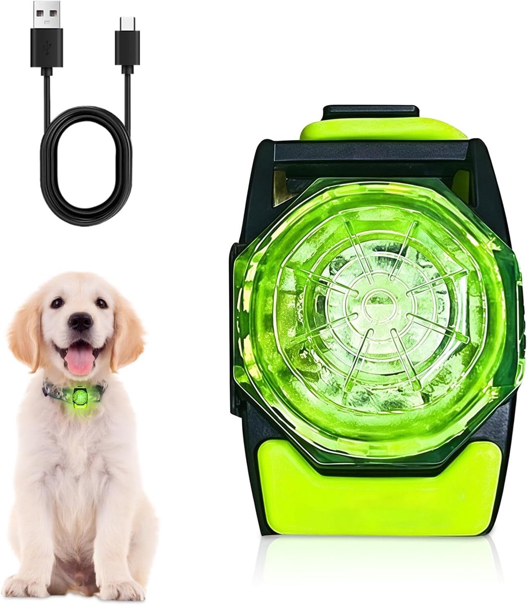 Oplichtende hondenhalsband met oplaadbare batterij, verstelbaar voor kleine, middelgrote en grote honden, verhoogde veiligheid