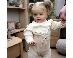 Poppen Real Life Reborn Baby Dolls Blond Haar Meisje Zachte Doek Lichaam Gewogen Die Look Real Baby Pop Speelgoed Levensechte Peuter Pop voor Kinderen