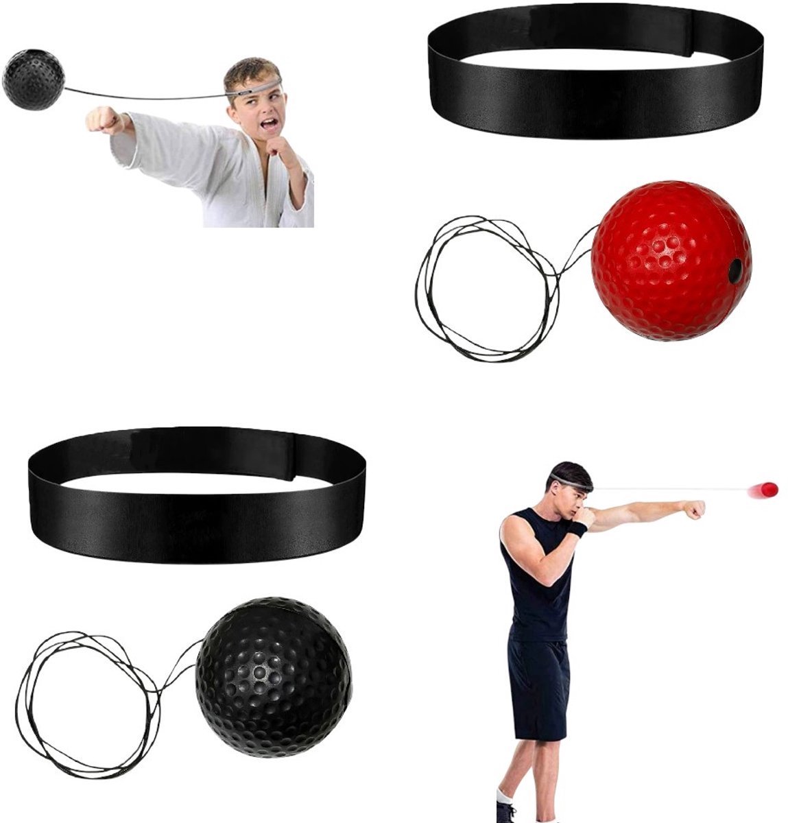 Okado Box Reflexbal met Hoofdband - 2 Ballen - Bokstraining