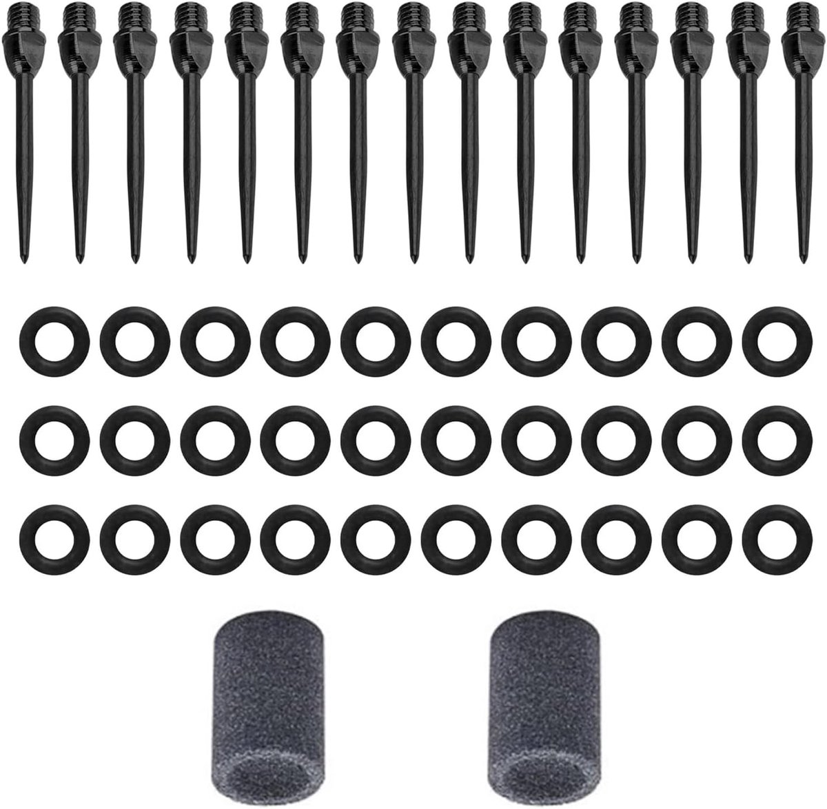 Dart Needles 15 Stuks - Vervangbare Dartpunten - Inclusief Rubber Ringen en Slijpstenen - ShopVlot