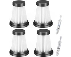 Set van 4 vervangende HEPA-filters geschikt voor snoerloze stofzuigers van het merk Moosoo K12, K12 Pro en K13, geschikt voor Genius Invictus One 1.0 X7 / 2.0 en geschikt voor Foxnovo 13KPA handstofzuigers.