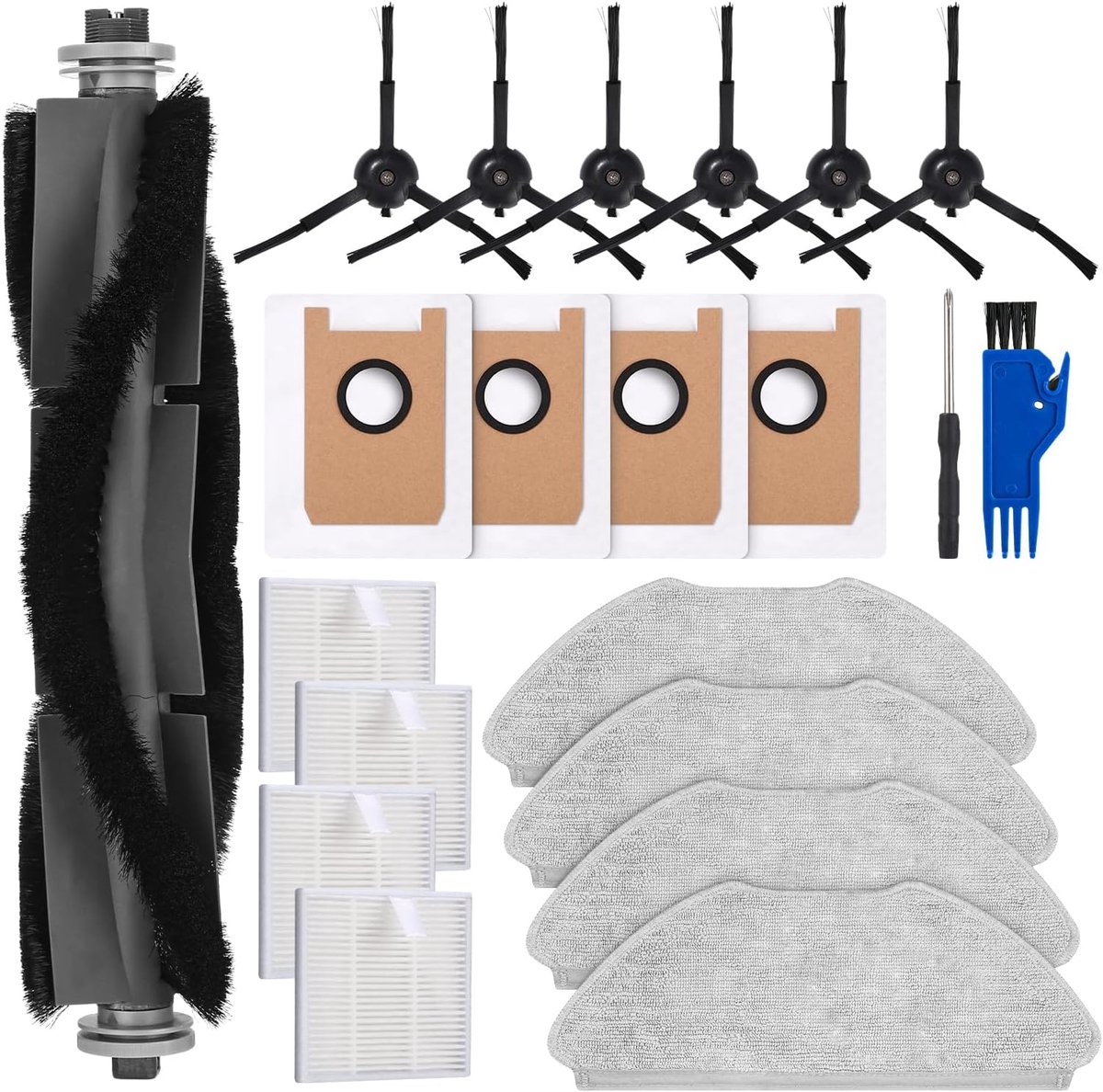 Robotstofzuiger accessoires set 19-delig - vervangende onderdelen - inclusief HEPA-filters en zijborstels - ShopVlot