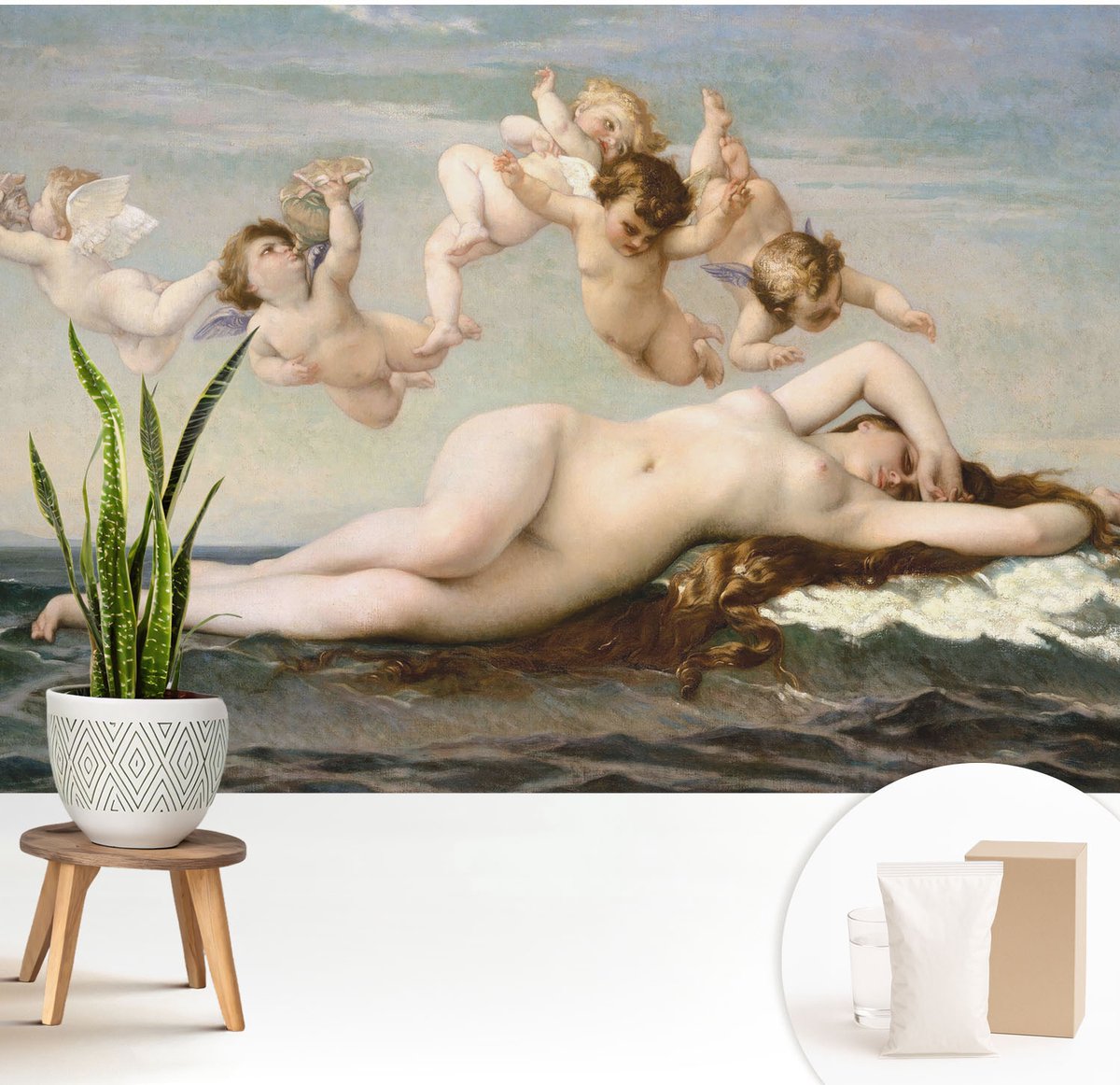 Wallfluent Fotobehang - Bruin Vliesbehang - 208x146 cm - Mythische Scène Muurschildering - Gang behang Deel - Fotobehang Vlies - Gang behang
