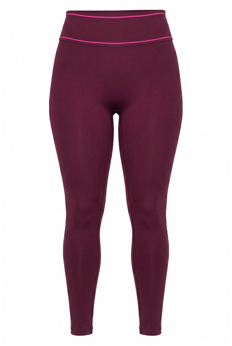 Ulla Popken - Dames - Legging sierbiesjes slim fit stretch - Donkerpruim - Maat 46+