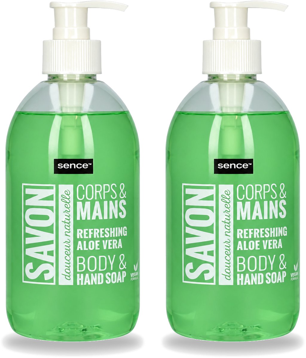 2 x Sence - Refreshing Aloe Vera - Handzeep - Savon - 500 ml - Voordeelverpakking - 2 stuks