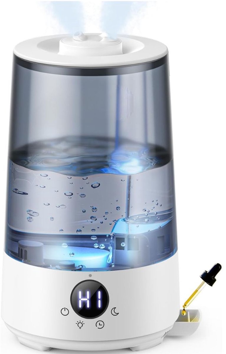 KLS® Humidifier - Humidifier en Diffuser - Oplaadbaar - Wit - 28cm x 19cm x 20cm