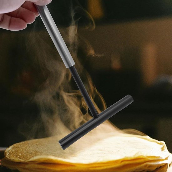 3Pcs Crêpe Maker Accessoires Set, RVS T-vormige Deeg Distributeur en Siliconen Spatel voor Thuis Keuken Bakken Koken — afbeelding 4